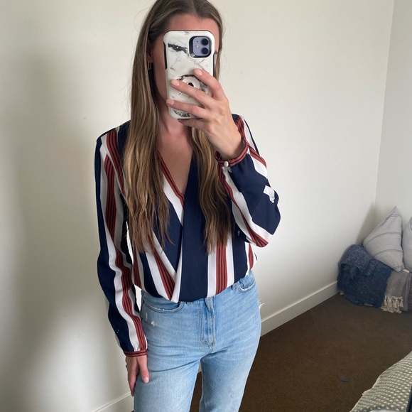 Dynamite Striped Blouse - size small - Picture 3 of 4